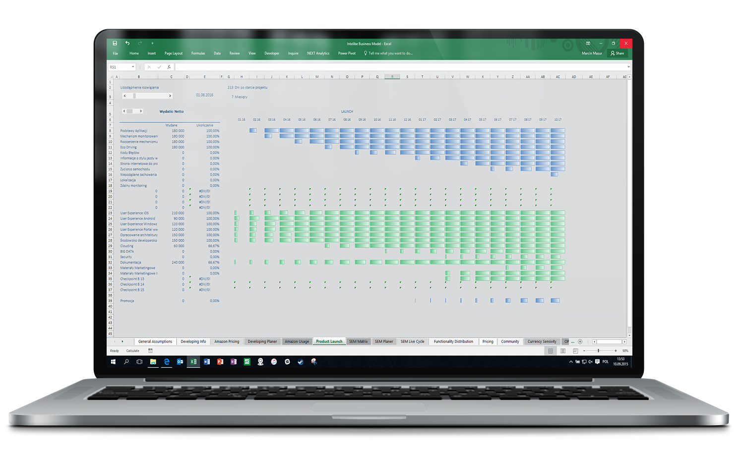 Wizyalizacja wydatkow na prace programistycznych