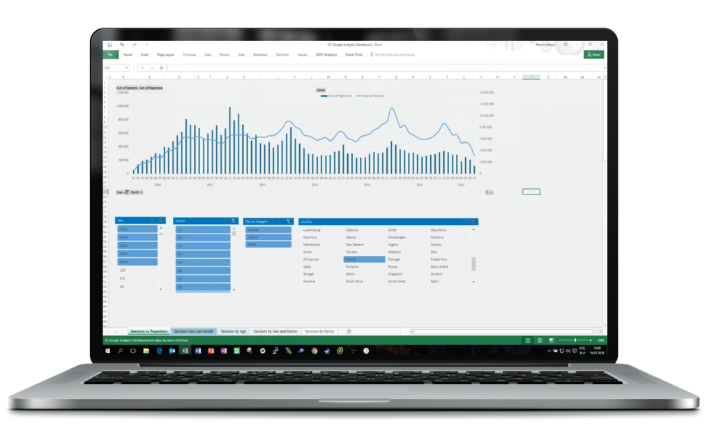 Google Analytics in excel 4