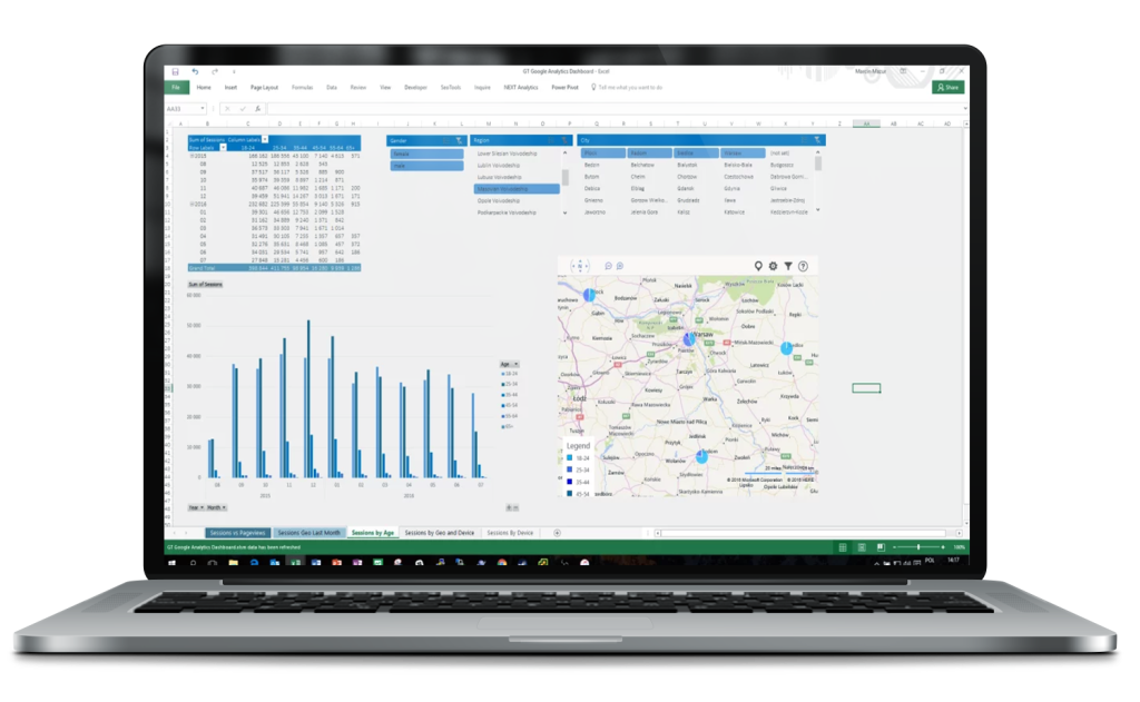 Google analytics in excel 2