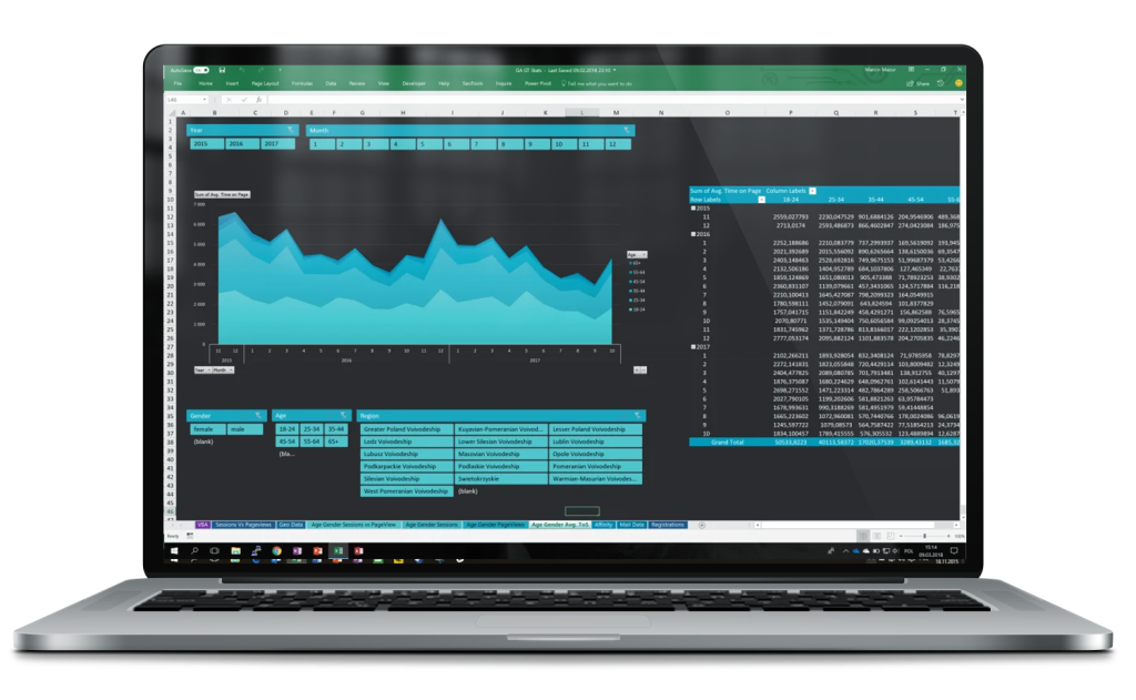 Google analytics in excel 5