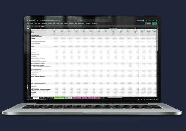 Excel model rolny – P&L, bilans i przepływy pieniężne, prognoza finansowa dla instytucji bankowych