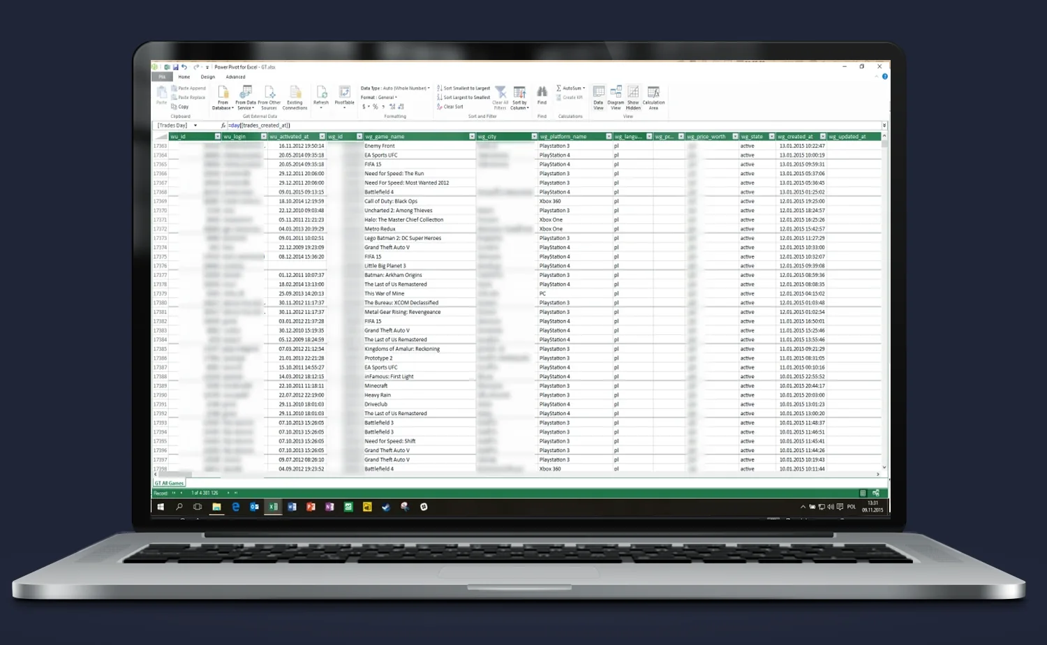 Email segmentation and data enrichment – Result; view of a laptop screen with the system module.